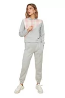 Spodnie damskie - Trendyol Damskie spodnie dresowe o normalnej talii Skinny Fit Jogger, Szary, S - miniaturka - grafika 1