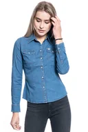 Koszule damskie - Damska Koszula Jeansowa Lee Slim Western Shirt Blueprint L45Rfwlh-Xs - miniaturka - grafika 1