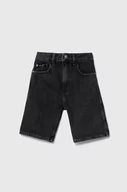 Spodnie i spodenki dla chłopców - Calvin Klein Jeans szorty jeansowe dziecięce kolor czarny regulowana talia - miniaturka - grafika 1