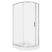 Kabiny prysznicowe - Novoterm Kabina prysznicowa asymetrczyna z brodzikiem lewa 100x80 Solid RPA Kerra - miniaturka - grafika 1