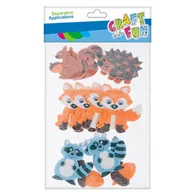 Pozostałe akcesoria dla plastyków - Craft with Fun Ozdoba dekoracyjna Eva Zwierz Las samoprzylepna 14szt 12/288 - miniaturka - grafika 1