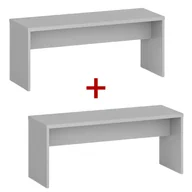 Wyposażenie sportowe i gimnastyczne - Ławka szatniowa 1+1 GRATIS, 1000 mm, szara - miniaturka - grafika 1