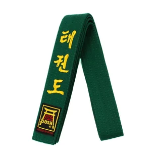 Pas z Haftem Taekwondo Zielony 220 - Kimona, stroje i obuwie - miniaturka - grafika 1