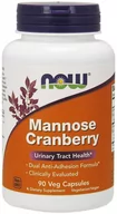 Suplementy naturalne - Now Foods Mannose Cranberry - D-mannoza z Żurawiną (90 kaps.) - miniaturka - grafika 1