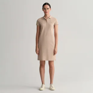 Damska Sukienka GANT ORIGINAL PIQUE SS DRESS 402300.277 – Beżowy - Sukienki - miniaturka - grafika 1