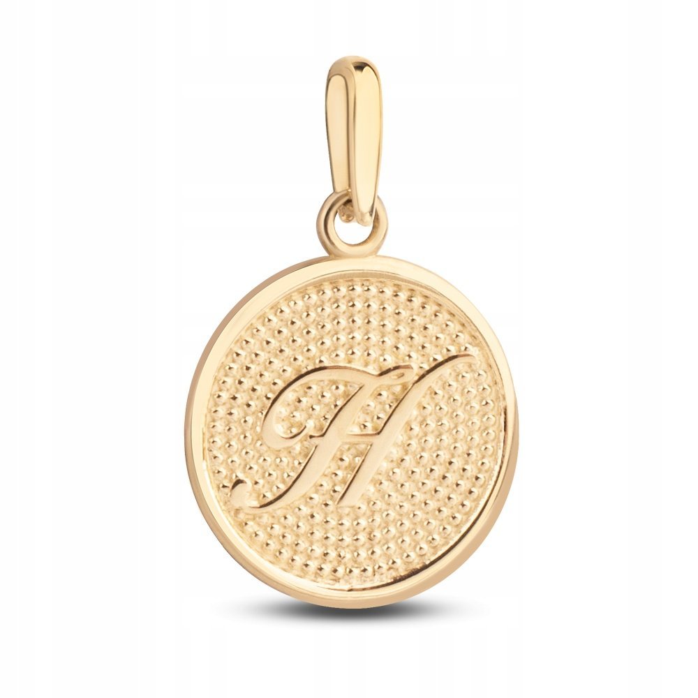 ZŁOTA WYJĄTKOWA ZAWIESZKA MEDALIK LITERKA H 585