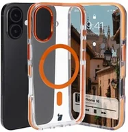 Etui i futerały do telefonów - Bizon Etui z pierścieniem magnetycznym Case Marco do iPhone 16, przezroczyste z pomarańczową ramką - miniaturka - grafika 1