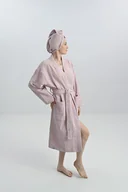 Szlafroki damskie - Szlafrok bawełniany jasnoróżowy - miniaturka - grafika 1