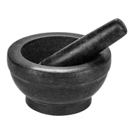 Pozostałe akcesoria kuchenne - Moździerz z tłuczkiem z naturalnego kamienia granitowego - śCZERWONYnica 16cm - do rozdrabniania przypraw, orzechów, nasion, tabletek - miniaturka - grafika 1