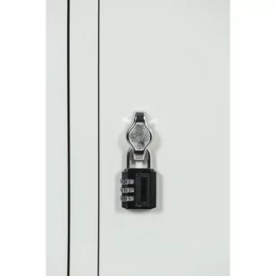 Szafka ubraniowa ze schowkami, 3 schowki, 1850 x 300 x 500 mm, zamek obrotowy, drzwi laminowane, orzech - Szafki biurowe - miniaturka - grafika 2