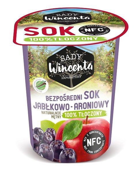 Sady Wincenta Sok jabłkowo-aroniowy kubek 200 ml