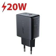 Ładowarki do telefonów - Acefast szybka ładowarka sieciowa USB Typ C 20W Power Delivery czarny (A1 EU black) A1 black - miniaturka - grafika 1