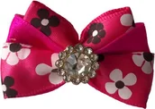 Akcesoria i dodatki do ubrań dla dzieci - Kokardka Glamour w kwiatki 4,5cm KGP001 KGP001 - miniaturka - grafika 1