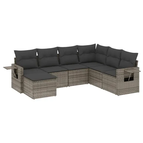 Modułowy zestaw mebli ogrodowych z rattanu PE szary 62 x 62 x 69 cm