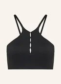 Biustonosze - Nike Biustonosz Sportowy One Keyhole schwarz - miniaturka - grafika 1