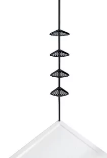 Metalowa półka pod prysznic z regulowaną wysokością, czarna, Allstar - Półki łazienkowe - miniaturka - grafika 1