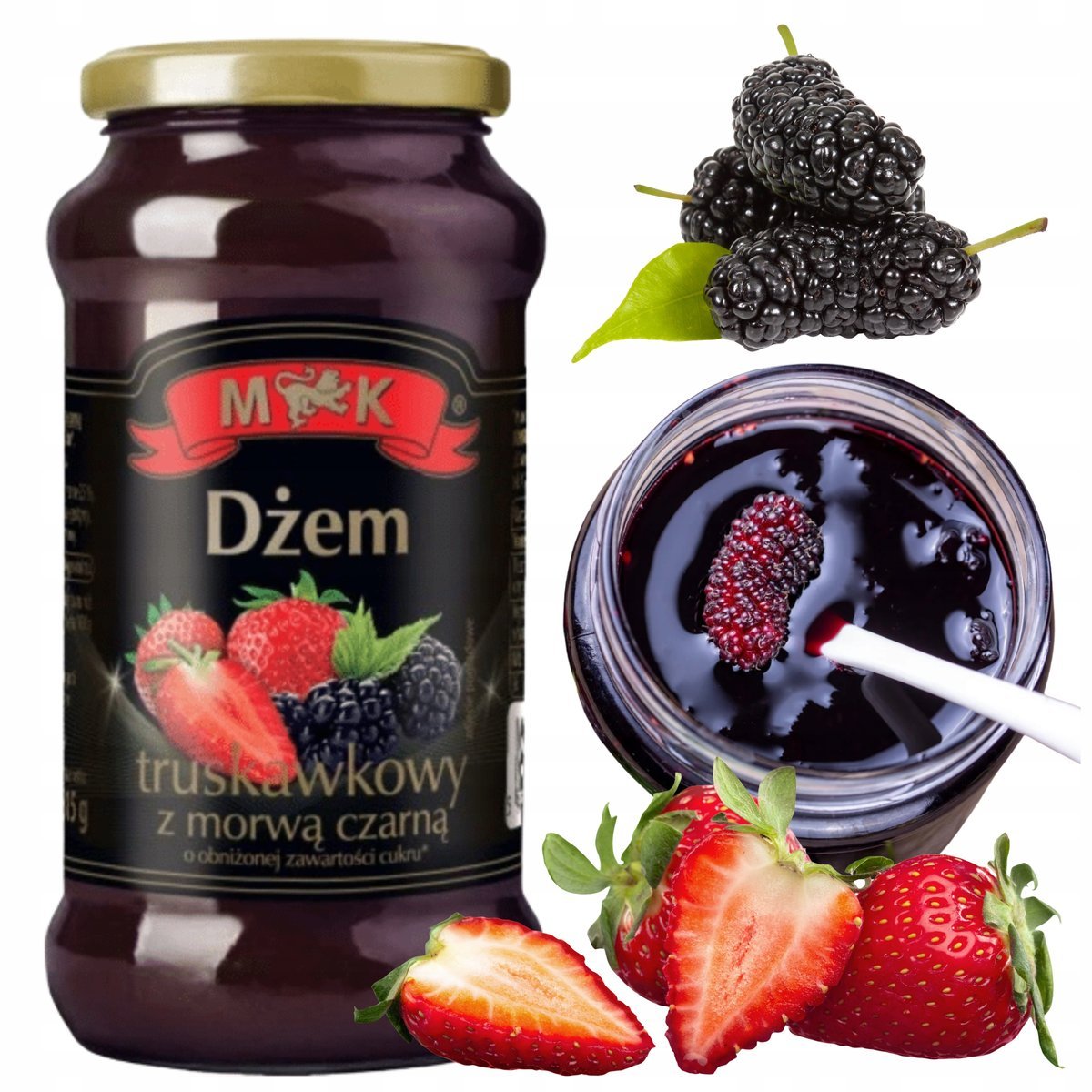 MK DŻEM TRUSKAWKOWY Z CZARNĄ MORWĄ 315G
