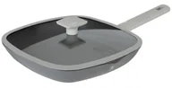 Patelnie - Tytanowa patelnia grillowa ze szklaną pokrywką C7-S06 - miniaturka - grafika 1