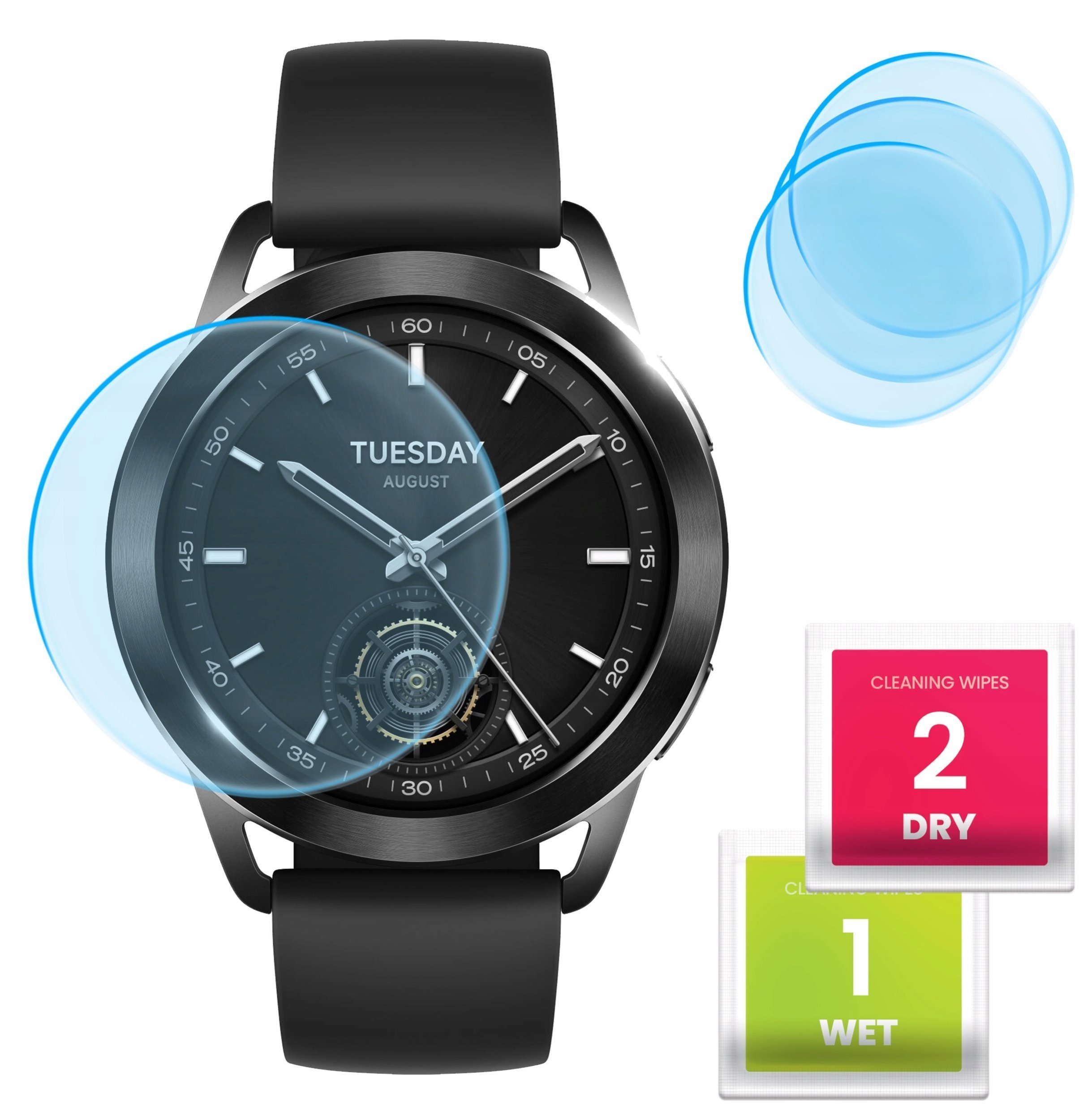 3-PAK Szkło Hybrydowe do Xiaomi Watch S3 Szkiełko, Ochronne, Odporne, 9H