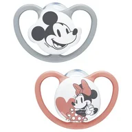 Smoczki uspokajające - NUK Smoczek uspokajający silikonowy 6-18m Space Disney Miki różowy 2 szt. - miniaturka - grafika 1