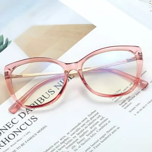 Okulary kocie do komputera damskie z filtrem BLUE Light zerówki 2564-3 - Okulary korekcyjne, oprawki, szkła - miniaturka - grafika 1