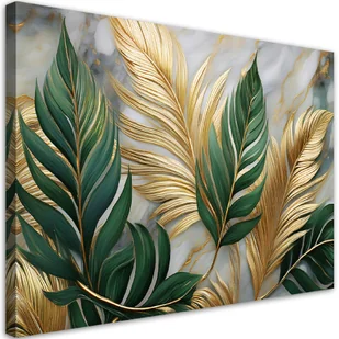 Feeby Obraz na płótnie, Liście Botanika Glamour Marmur Złoty 120x80cm - Obrazy i zdjęcia Feeby Obraz na płótnie, Liście Botanika Glamour Marmur Złoty 120x80cm - Obrazy i zdjęcia - miniaturka - grafika 1