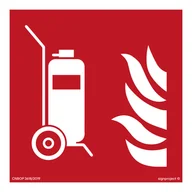 Systemy ekspozycyjne i znaki informacyjne - BF009 WÓZEK GAŚNICZY, FN - FOLIA SAMOPRZYLEPNA; (500X500MM) - miniaturka - grafika 1