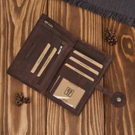 Portfele - Portfel damski duży skórzany vintage brązowy Paolo Peruzzi T-134-HBR - miniaturka - grafika 1