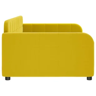 Sofa z funkcją spania, żółta, 100x200 cm, obita aksamitem Lumarko! - Łóżka - miniaturka - grafika 5