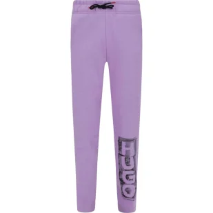 HUGO KIDS Spodnie dresowe | Regular Fit - Spodnie sportowe damskie - miniaturka - grafika 1