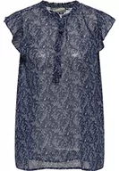 Bluzki damskie - DreiMaster Vintage damska eyota - bluzka z krótkim rękawem 37323962, granatowa wełniana biel, L, Marine wełniana biel, L - miniaturka - grafika 1