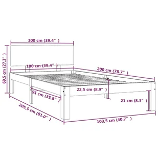 Lumarko Rama łóżka, lite drewno sosnowe, 100 x 200 cm - Łóżka - miniaturka - grafika 9