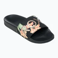 Klapki i japonki damskie - Klapki damskie ROXY Slippy II black/green print WYSYŁKA W 24H 30 DNI NA ZWROT - miniaturka - grafika 1
