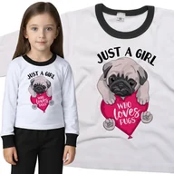 Piżamy dla dziewczynek - Piżama dziecięca Dziewczyna Która Kocha Mopsy 98/104 - VoloDonum - miniaturka - grafika 1