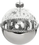 Bombki - Zestaw 4 bombek szklanych srebrne 10 cm elegancka dekoracja - miniaturka - grafika 1