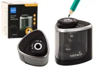 Przybory szkolne - Temperówka elektryczna czarna - Leantoys - miniaturka - grafika 1
