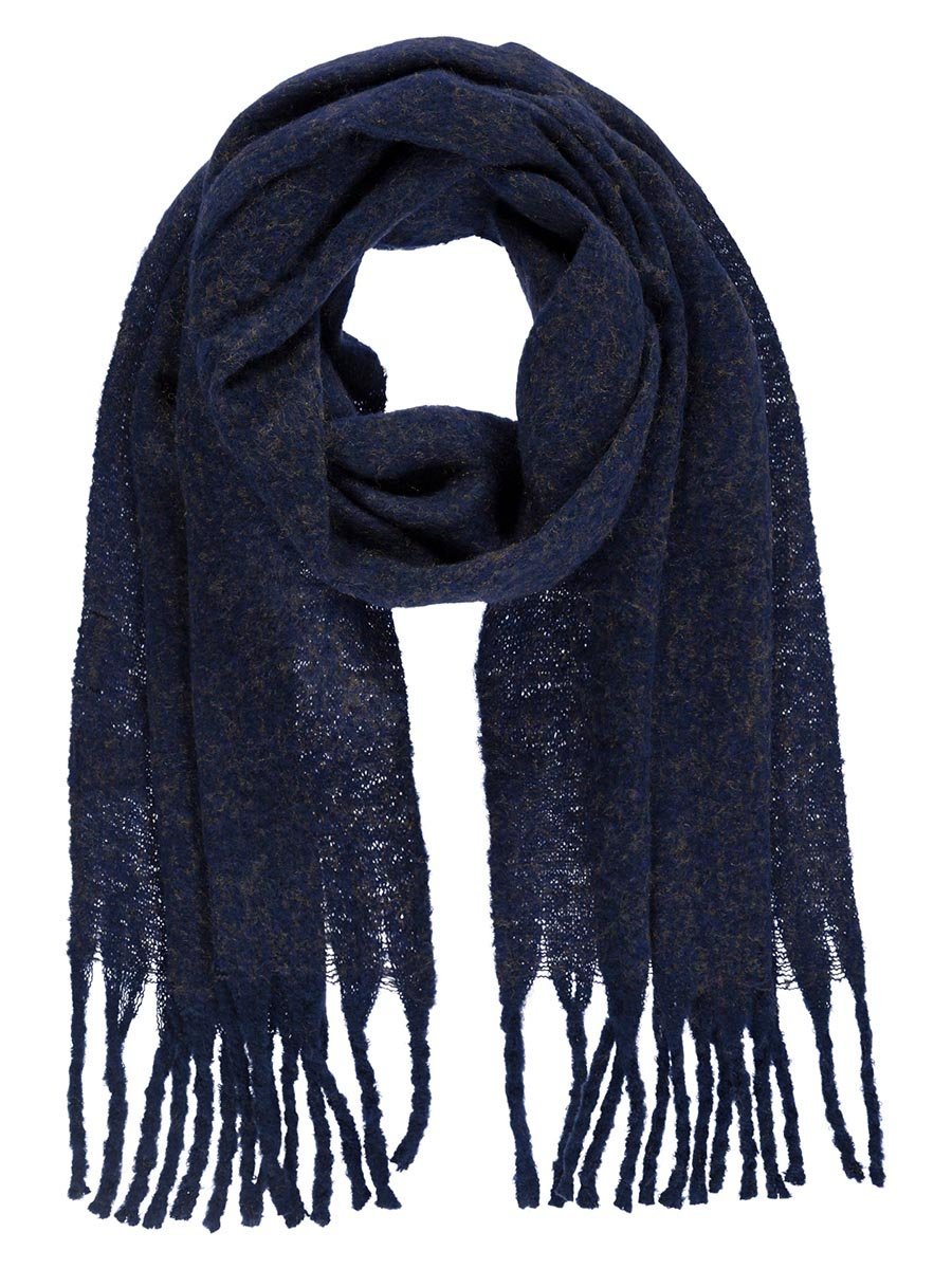 Damski szalik z frędzlami niebieski Passigatti