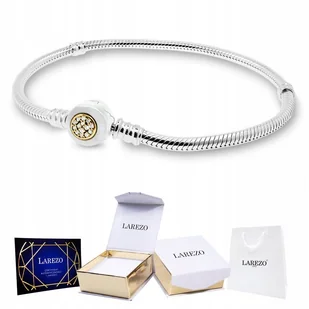 BRANSOLETKA SREBRNA Modułowa z Cyrkoniami Kryształki Charms Zawieszka 19cm - Bransoletki - miniaturka - grafika 1