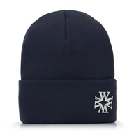 Czapki damskie - Damska czapka z broszką z literą „W” granatowa - miniaturka - grafika 1