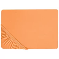 Prześcieradła - Bawełniane prześcieradło z gumką 160 x 200 cm pomarańczowe JANBU - miniaturka - grafika 1
