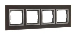 Ramka poczw. SIMON 54 NATURE drewniana srebrna wenge - Klawisze i ramki - miniaturka - grafika 1