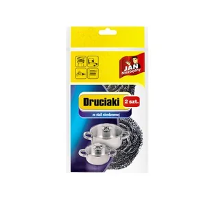 Druciak ze stali nierdzewnej 16,3 x 13,6 cm 2 sztuki Jan Niezbędny - Ściereczki, gąbki, czyściki - miniaturka - grafika 1