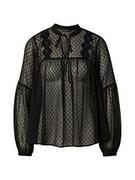 Bluzki damskie - VERO MODA Damska bluzka Vmmadeline L/S dekolt w serek Top Ga Noos, czarny, M - miniaturka - grafika 1