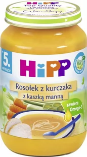 HiPP ROSOŁEK Z KURCZAKA Z KASZKĄ MANNĄ BIO 190G - Dania dla dzieci - miniaturka - grafika 2