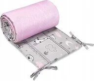 Ochraniacze do łóżeczka - Ochraniacz do łóżeczka na szczebelki, 180x30 - Bawełna 100% - Miś i zebra róż - miniaturka - grafika 1