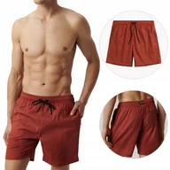 Kąpielówki męskie - Szorty Kąpielowe Męskie KMB-226 Brązowe Szybkoschnące Siatka Wygodne *S - miniaturka - grafika 1