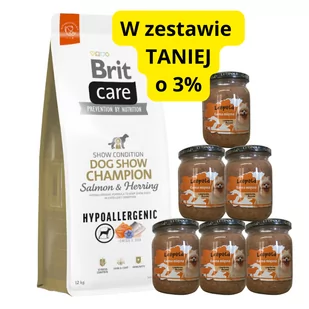 Brit Care Hypoallergenic Dog Show Champion, łosoś i śledź 12 kg - Sucha karma dla psów - miniaturka - grafika 3