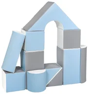 Leżaczki i huśtawki - komplet 11 dużych klocków piankowych do zabawy,żłobków,przedszkoli (biały, jasnoniebieski, szary) - miniaturka - grafika 1