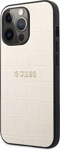 Guess, Etui ochronne Croco Apple iPhone 13 Pro, żółto-szare - Etui i futerały do telefonów - miniaturka - grafika 1