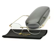 Dodatki do strojów karnawałowych - Bezramkowe złote Okulary Zerówki do KOMPUTERA BLF - miniaturka - grafika 1